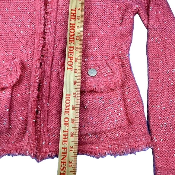 NWOT Sioni Wool Blend Knit Cardigan  Sequins S Jacket MSRP $129 Old Money - Picture 12 of 12